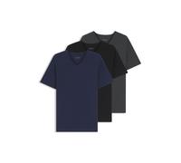 BOSS Black T-Shirts Herren V-Ausschnitt Baumwolle blau, XXL