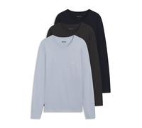BOSS Dreierpack Unterwäsche-Tops - Style LSShirtRN 3P Classic, 50492321 Blau / Grau M