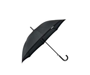 BOSS Dunkelgrauer Stadtschirm mit Fischgrätmuster und Griff aus Kunstleder - Style Umbrella Chevron Dark Grey, 58837104 Dunkelgrau ONESI