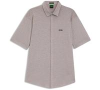 BOSS Kurzärmeliges Regular-Fit Hemd aus Baumwoll-Piqué - Style ST_Dymova S, 50565851 Grau gemustert XL