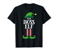 Boss Elf Matching Pyjama für die Weihnachtsfeier für die ganze Familie T-Shirt