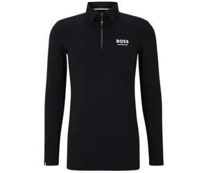 BOSS Equestrian Elton Signature Stripe Trainings Polo, schwarz, Gr. L
