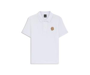 BOSS Equestrian Poloshirt aus Stretch-Baumwolle mit Double-B-Monogramm - Style MONA POLO WHITE, B7W0602 Weiß M