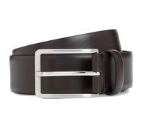 BOSS Herren Erman-L Sz35 Gürtel aus italienischem Leder mit Metalldetails in gebürsteter Silber-Optik