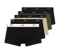 BOSS Fünferpack eng anliegende Boxershorts mit kurzem Bein aus Stretch-Baumwolle mit Logos am Bund - Style Trunk 5P Essential, 50531660 Schwarz / Dunkelblau L