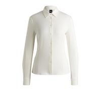 BOSS Extra Slim-Fit Bluse aus Baumwoll-Jersey - Style Birdie_Tuesday, 50531518 Weiß 42