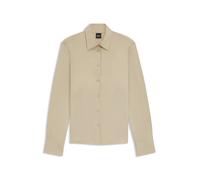 BOSS Extra Slim-Fit Bluse aus Baumwoll-Jersey - Style Bronta_Tuesday, 50543691 Hellbeige 36