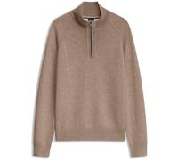 BOSS Strickpullover mit Troyerkragen aus Baumwoll-Mix - Style H-Fabio, 50570635 Hellbraun L