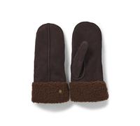 BOSS Fäustlinge aus Veloursleder mit Kunstfell-Innenfutter - Style Yosie-SU-TE, 50570740 Dunkelbraun S