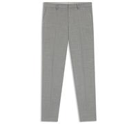 BOSS Fein gemusterte Slim-Fit Hose aus Stretch-Wolle - Style H-Genius-253, 50564107 Silber 52