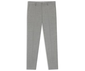 BOSS Fein gemusterte Slim-Fit Hose aus Stretch-Wolle - Style H-Genius-253, 50564107 Silber 56
