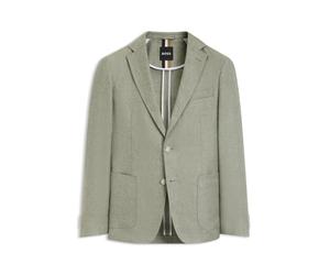 BOSS Fein gemustertes Slim-Fit Sakko aus Leinen-Mix - Style C-Hanry-233, 50514618 Hellgrün 98