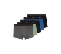 BOSS Fünfer-Pack eng anliegende Boxershorts mit kurzem Bein aus Stretch-Baumwolle mit Logos am Bund - Style Trunk 5P Essential, 50531660 Grau / Grün / Blau / Schwarz L