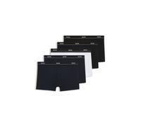 BOSS Fünferpack eng anliegende Boxershorts mit kurzem Bein aus Stretch-Baumwolle mit Logos am Bund - Style Trunk 5P Essential, 50475275 Schwarz / Weiß / Blau XXL