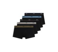 BOSS Fünferpack eng anliegende Boxershorts mit kurzem Bein aus Stretch-Baumwolle mit Logos am Bund - Style Trunk 5P Essential, 50531660 Schwarz XS
