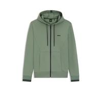 BOSS Kapuzenjacke aus Baumwoll-Mix mit Streifen-Details - Style FZ Hoodie Zone, 50542974 Grün XL