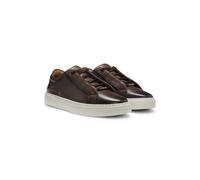 BOSS Gary Sneakers aus gebürstetem Leder mit elastischen Schnürsenkeln - Style Gary_Tenn_buamf, 50546855 Dunkelbraun 41