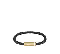 BOSS Geflochtenes schwarzes Lederarmband mit Logo auf dem Magnetverschluss - Style ARES SINGLE, HB1580624 Schwarz ONESI