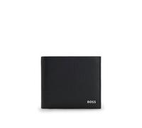 BOSS Geldbörse aus genarbtem Leder mit metallenem Logo-Schriftzug - Style Derwil_4cc Coin, 50573521 Schwarz ONESI