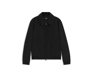 BOSS Gemusterte Relaxed-Fit Jacke aus Woll-Mix - Style H-Charly-264, 50571862 Schwarz 46