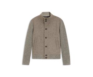 BOSS Gemusterter Kurzmantel aus italienischem Schurwoll-Mix-Jersey - Style C-Charly-Hybrid-264, 50571866 Hellbraun 54