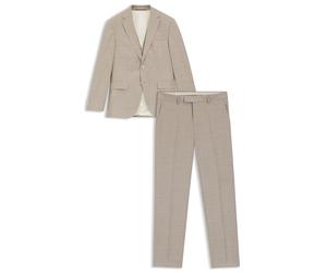 BOSS Gemusterter Regular-Fit Dreiteiler aus Stretch-Wolle - Style H-Jeckson-3Pcs-253, 50558712 Beige 106