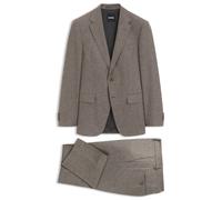 BOSS Gemusterter Slim-Fit Anzug aus italienischer Schurwolle - Style H-Huge-2Pcs-263, 50571950 Dunkelbraun 44