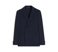 BOSS Gemusterter zweireihiger Slim-Fit Blazer aus Baumwolle - Style C-Hanry-J-DB-263, 50567551 Dunkelblau 48