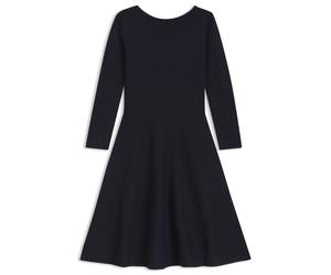 BOSS Gemustertes Kleid aus Stretch-Strick mit U-Boot-Ausschnitt - Style C_Famme_1, 50554774 Dunkelblau L