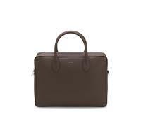 BOSS Genarbte Aktentasche mit Logo-Schriftzug - Style Northon_Doc. Case, 50567389 Dunkelbraun ONESI