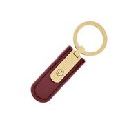 BOSS Genarbter burgunderroter Schlüsselanhänger mit goldfarbenem Double-B-Metalldetail - Style Key ring Signature Lady Burgundy, 58837045 Dunkelrot ONESI