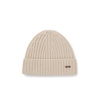 BOSS Gerippte Mütze aus Kaschmir - Style L-Heroe_Hat, 50551001 Hellbeige ONESI
