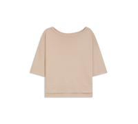 BOSS Geripptes Sweatshirt mit Seitenschlitzen - Style Ottoman_Sweatsh. BN, 50540029 Hellbeige XL