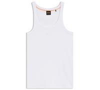 BOSS Geripptes Tanktop aus Stretch-Baumwolle mit Logo-Stickerei - Style C_Epetite, 50554664 Weiß M
