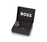 BOSS Geschenk-Set aus Chronograph und Leder-Kartenetui - Style AVERY GIFTSET, 58565094 Braun ONESI