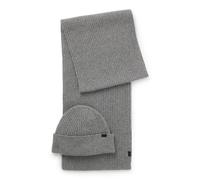 BOSS Geschenk-Set aus Mütze und Schal - Style Uboldi_SET, 50556171 Silber ONESI