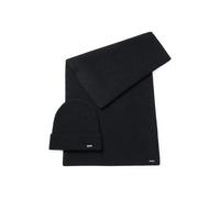 Boss Frauen Linia Geschenk-Set mit Schal und Mütze, Schwarz