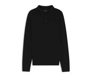 BOSS Gestricktes Poloshirt aus Wolle, Seide und Kaschmir - Style L-Ovio, 50544809 Schwarz L