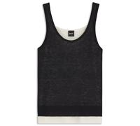 BOSS Gestricktes Top im mehrlagigen Design - Style Fentome, 50542868 Weiß / Schwarz XS