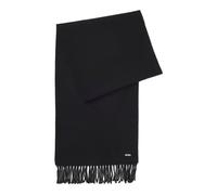 BOSS Gewebter Schal aus Wolle mit Logo-Niete - Style Zesy_35*180, 50517216 Schwarz ONESI