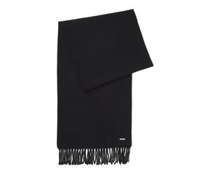 BOSS Gewebter Schal aus Wolle mit Logo-Niete - Style Zesy_35*180, 50517216 Schwarz ONESI
