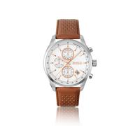 BOSS Grand Prix 44 Chronograph mit perforiertem Lederarmband - Style GRAND PRIX 44, 58733300 Braun ONESI