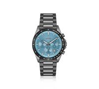 BOSS Grau beschichteter Chronograph mit blauem, gerilltem Zifferblatt - Style STRIKE, 58244946 Grau ONESI