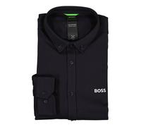 Langarmhemd BOSS GREEN "B Motion L", Herren, Gr. XXXL, N-Gr, blau (dunkelblau402), Jersey, Obermaterial: 100% Baumwolle, unifarben, casual, regular fit hüftlang, Rundhals, Langarm 2-Knopf-Manschette m