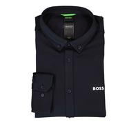 BOSS Green Hemd Herren Regular Fit Langarm Jersey blau, S