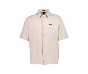 BOSS Green Kurzarmhemd Herren Kurzarm Mesh beige, L