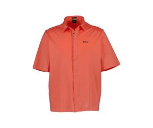 BOSS Green Kurzarmhemd Herren Kurzarm Mesh orange, M