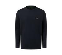 BOSS Regular-Fit Longsleeve aus Stretch-Baumwolle mit Kontrast-Logo - Style Tee Long, 50506365 Dunkelblau XXL