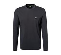 BOSS Regular-Fit Longsleeve aus Stretch-Baumwolle mit Kontrast-Logo - Style Tee Long, 50506365 Dunkelblau L