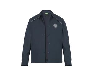 BOSS Green Overshirt Herren Umlegekragen Mikrofaser blau, M